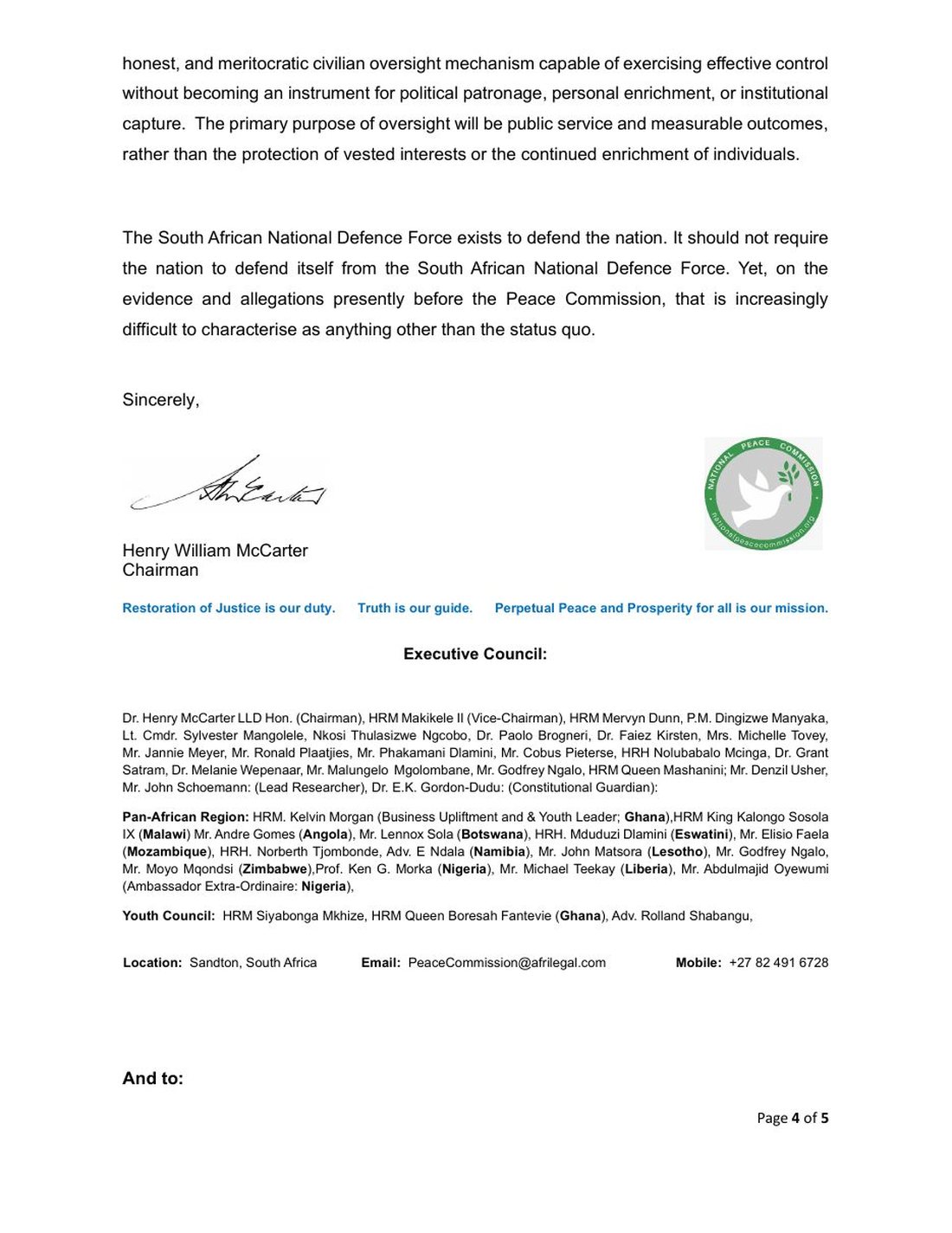 Page 4 of Formal referral to the Madlanga Commission